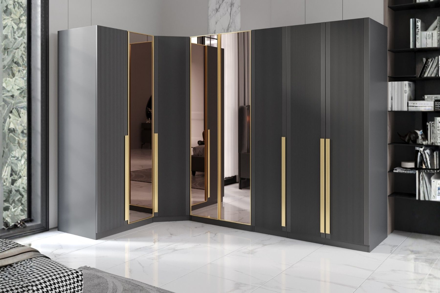 Talic 8 Kapılı Köşe Gardırop