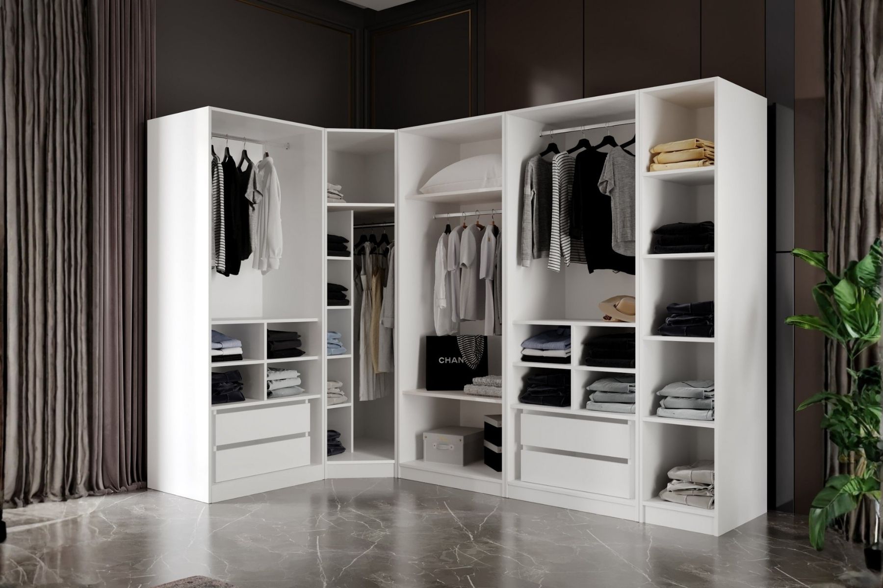 Talic 8 Kapılı Köşe Gardırop