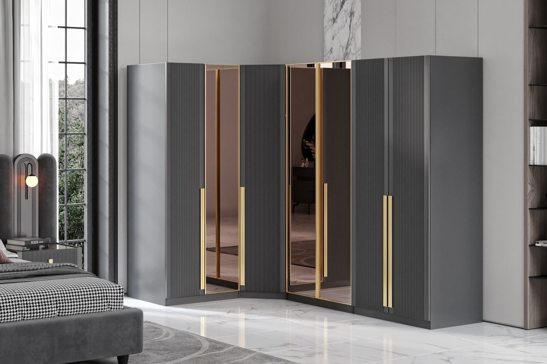 Talic 7 Kapılı Köşe Gardırop