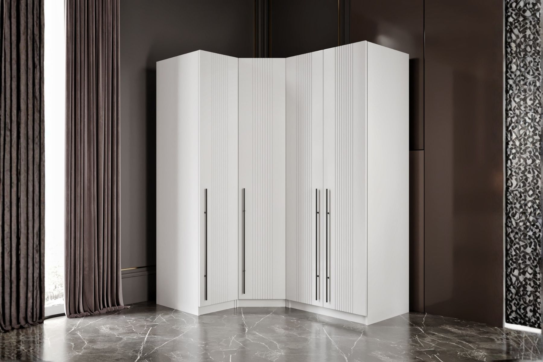 Tins 4 Kapılı Köşe Gardırop 