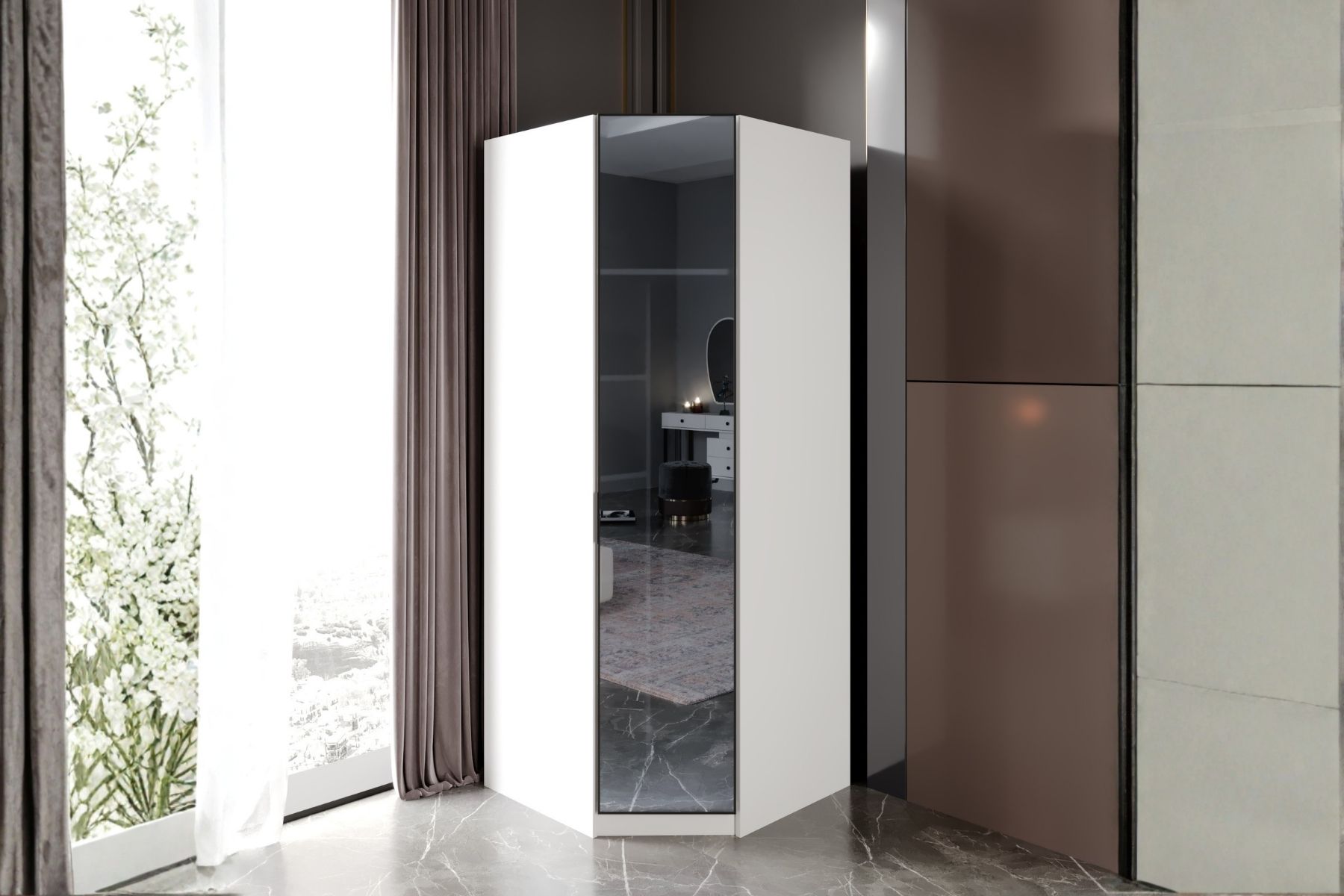 Tins 5 Kapılı Köşe Gardırop