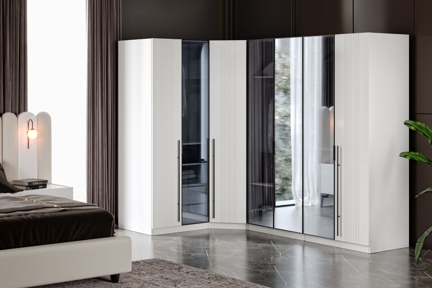 Tins 7 Kapılı Köşe Gardırop