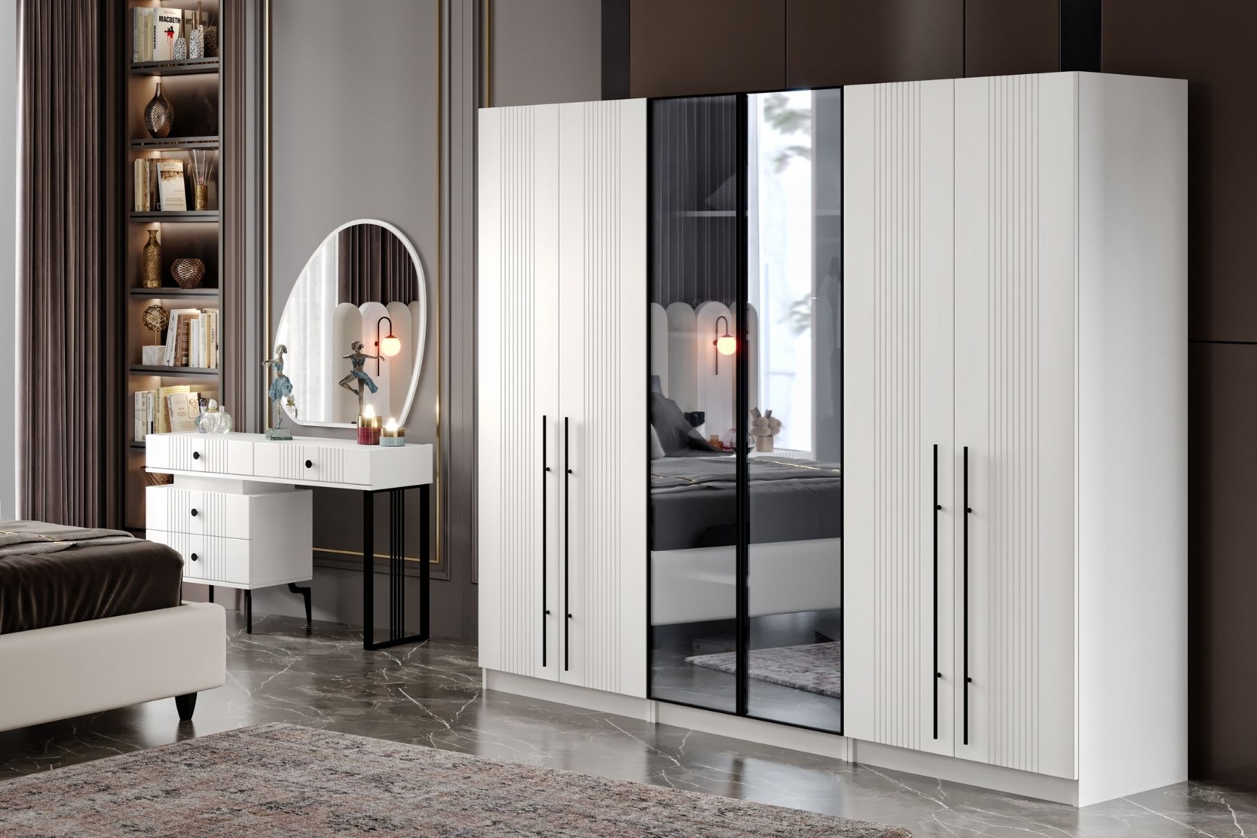 Tins 6 Kapılı Camlı Yatak Odası Takımı