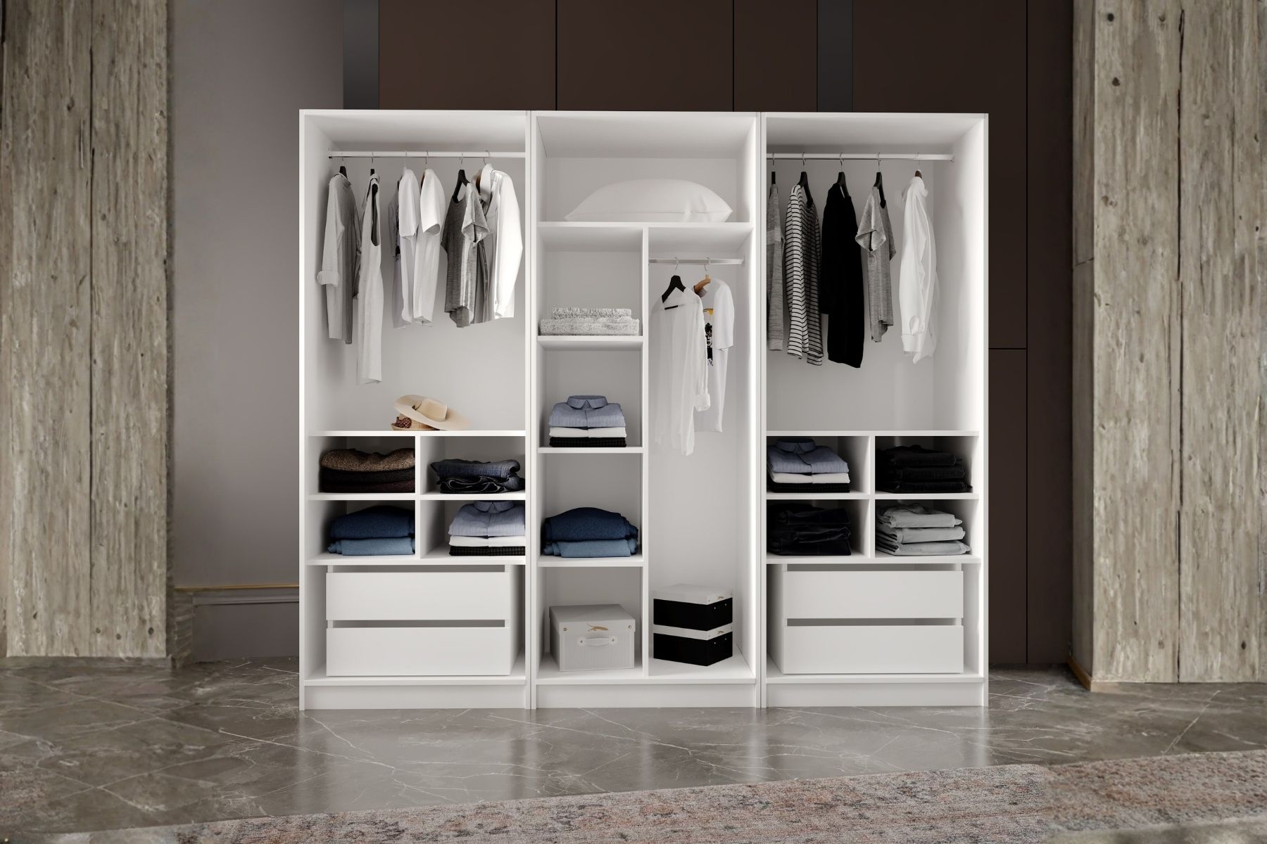 Tins 6 Kapılı Camlı Yatak Odası Takımı