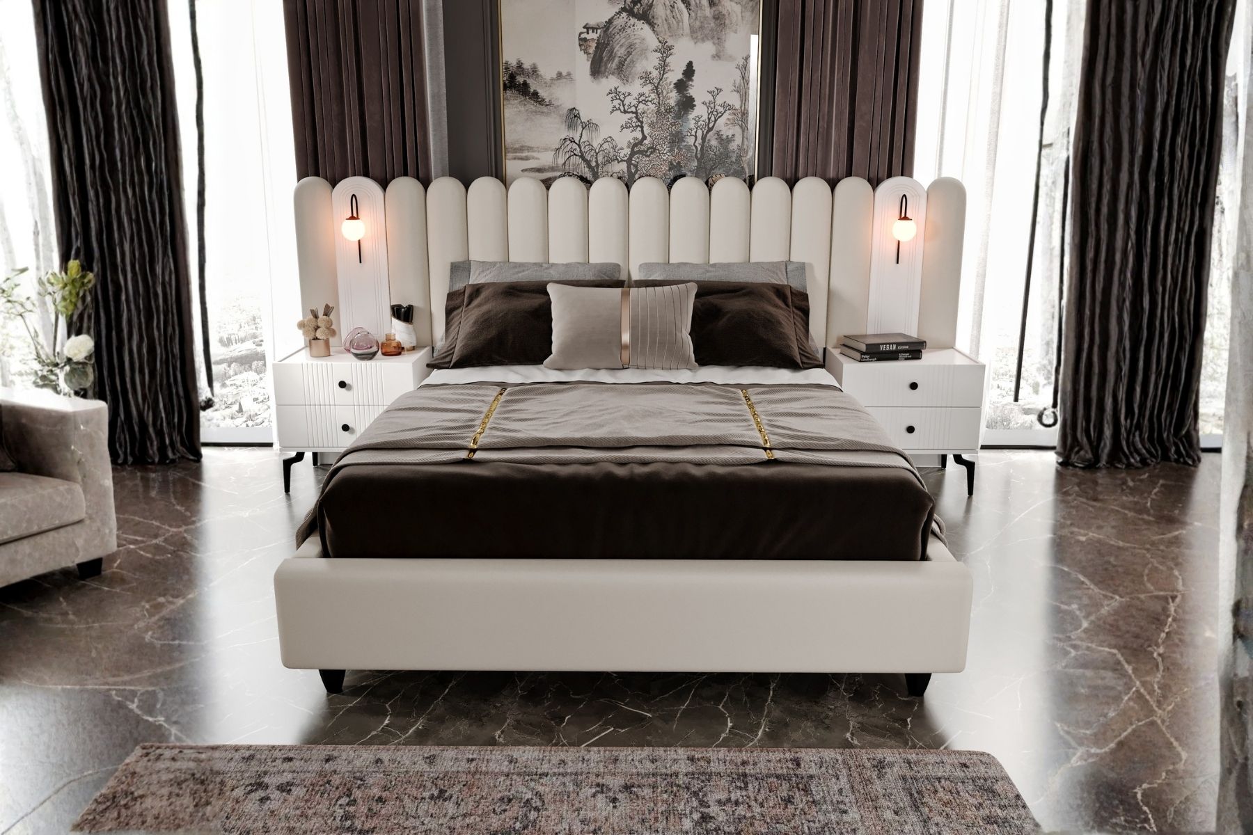 Tins 6 Kapılı Camlı Yatak Odası Takımı