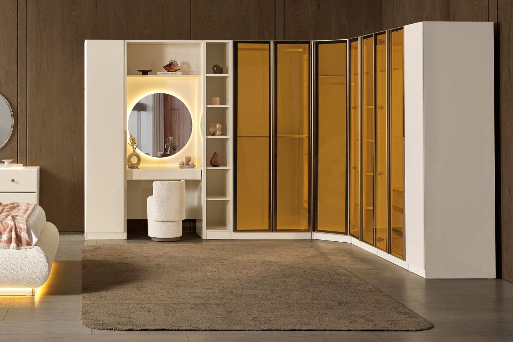 Marle Reflekte Camlı Köşe Yatak Odası Takımı 