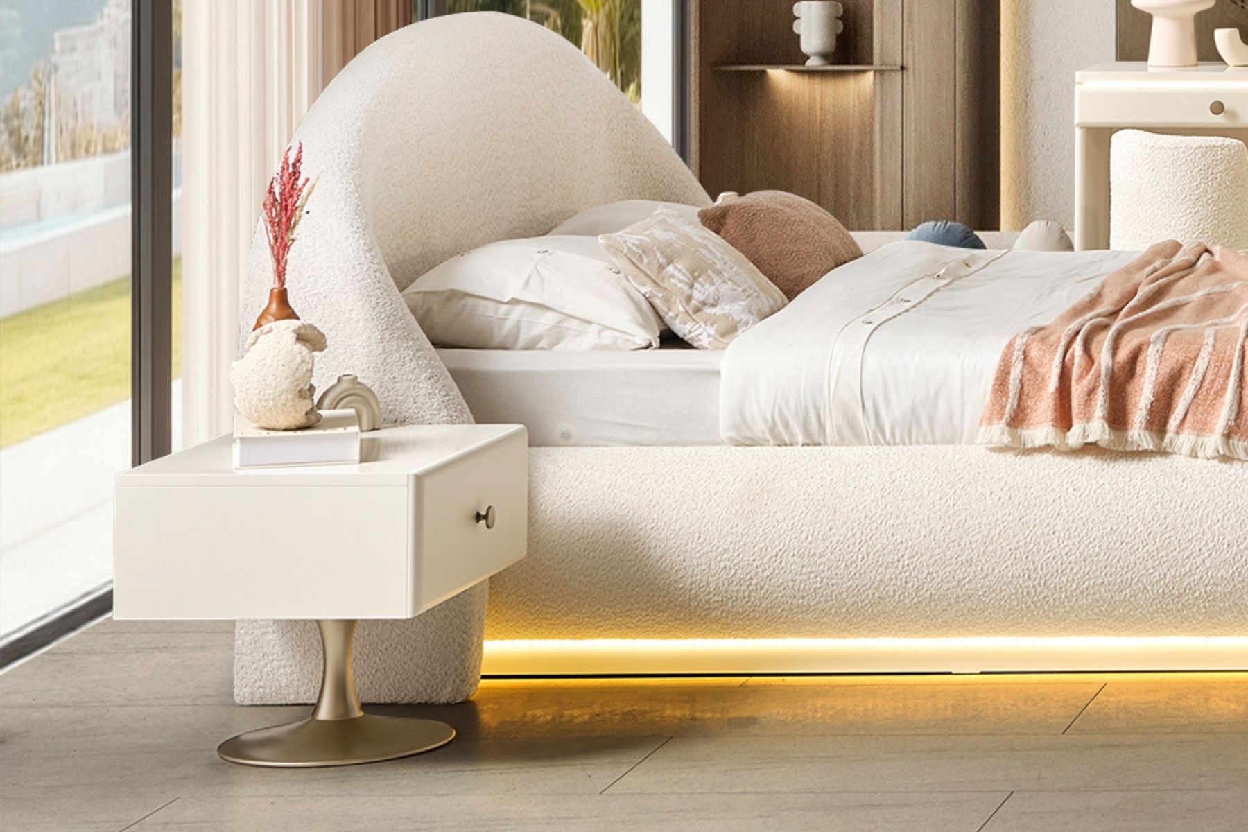 Marle Reflekte Camlı Köşe Yatak Odası Takımı 