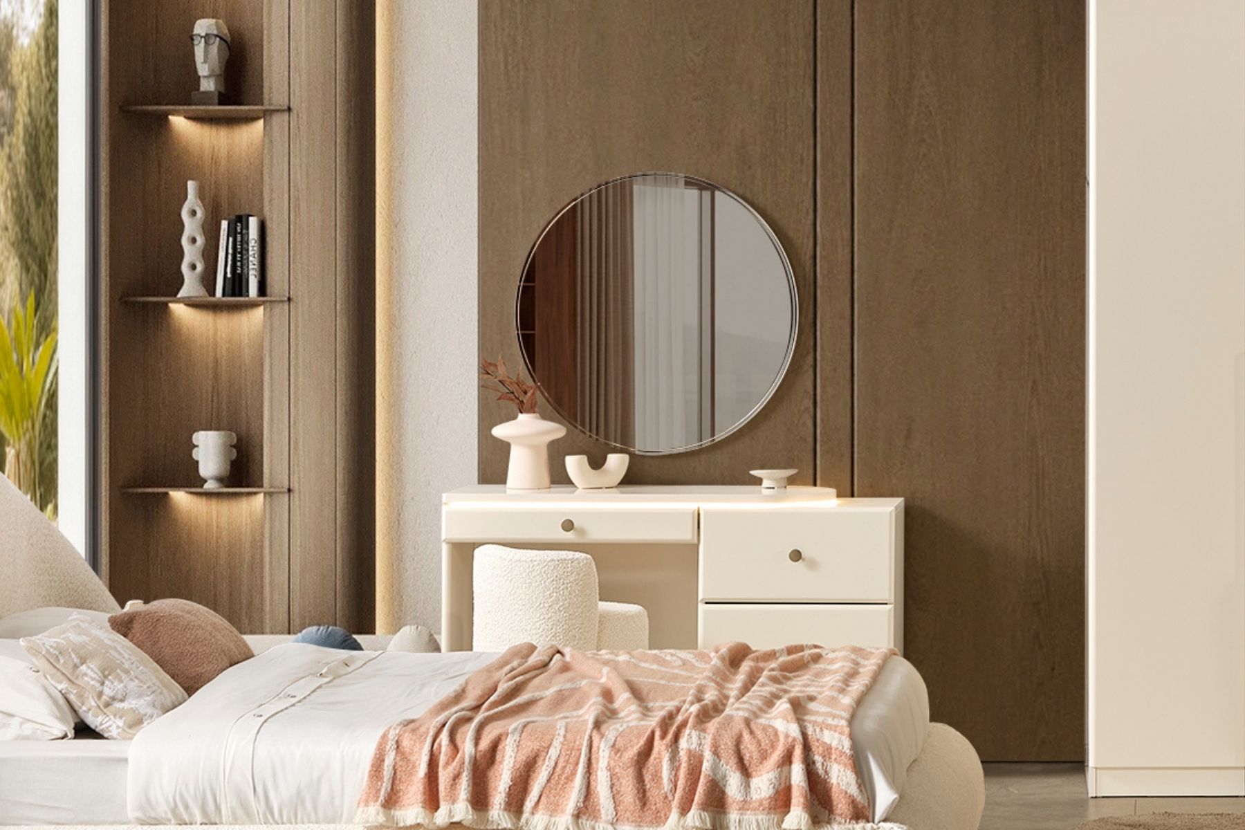 Marle Reflekte Camlı Köşe Yatak Odası Takımı 