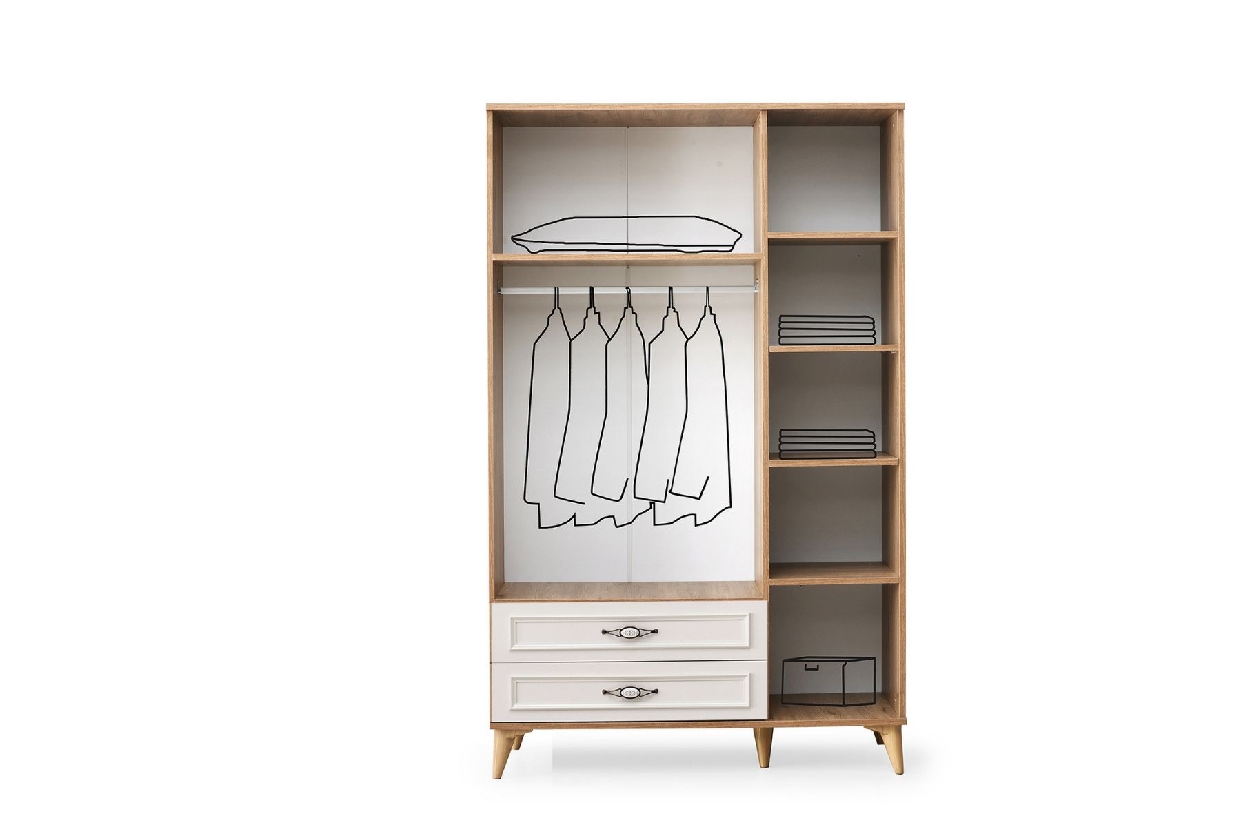 Tria Oak 3 Kapılı Gardırop