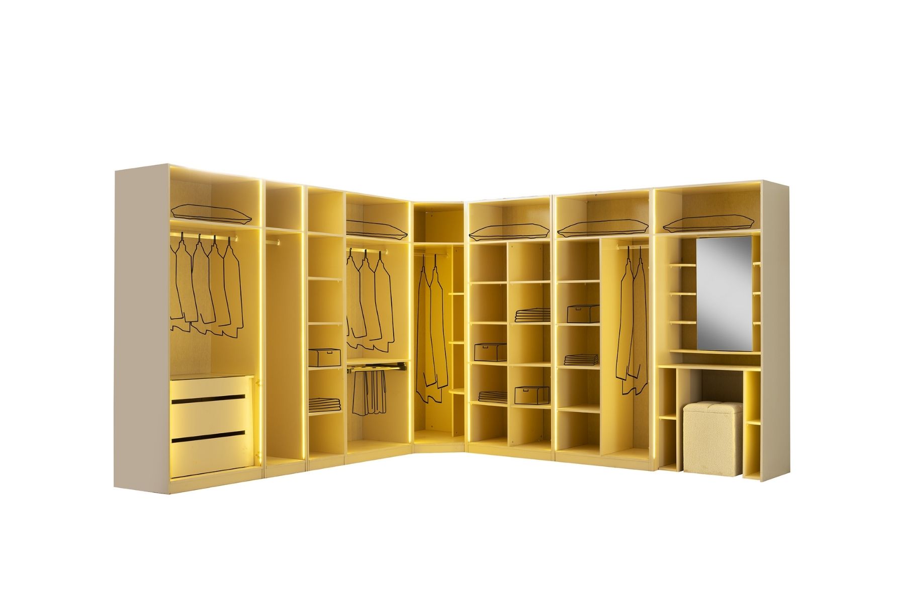 Sanes Köşe Gardırop 