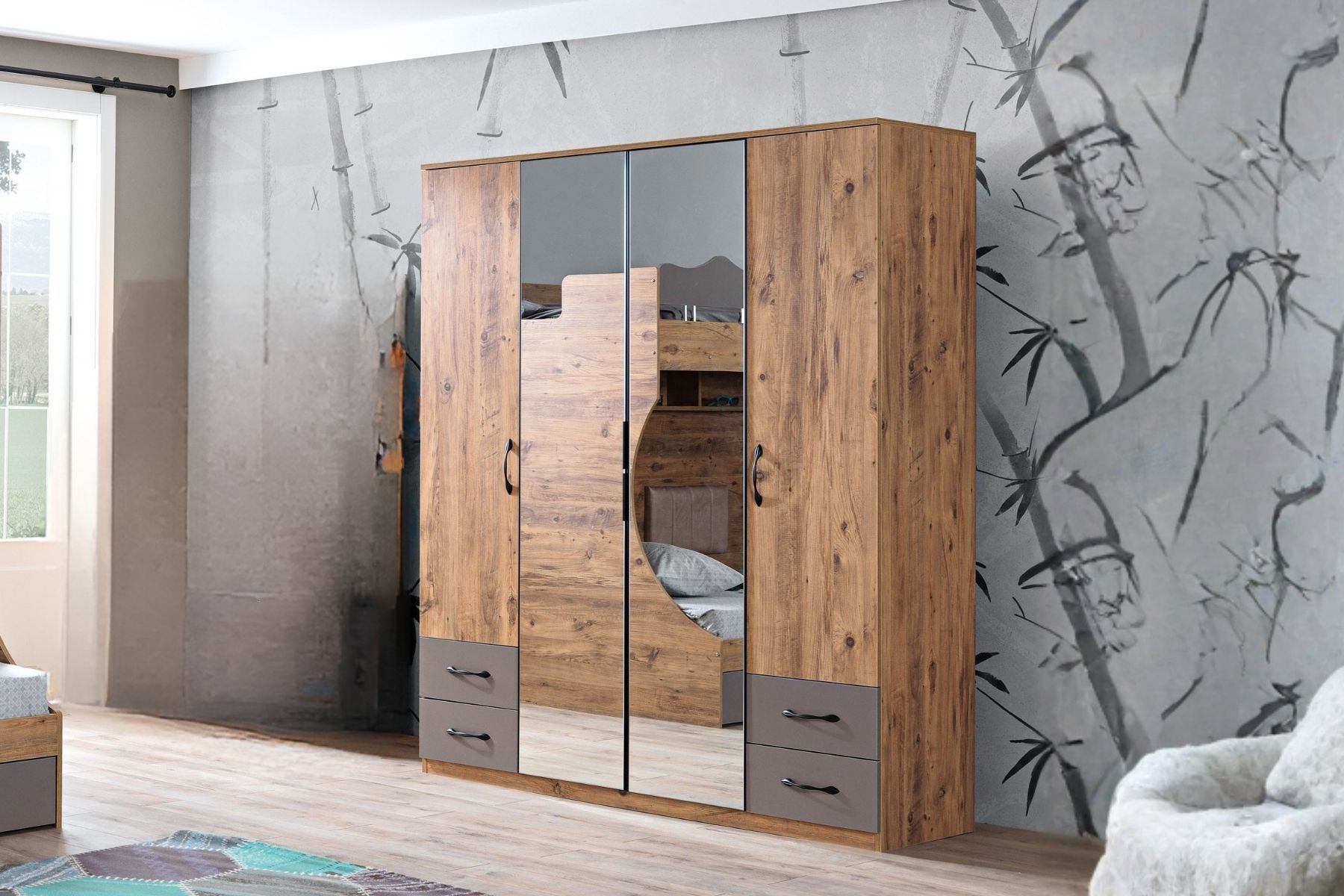 Rock 4 Kapılı Gardırop