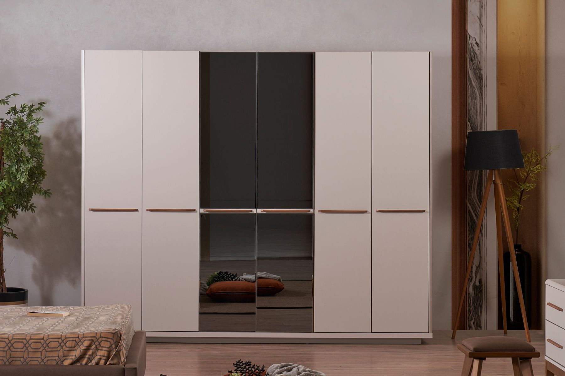 Zeta 6 Kapılı Aynalı Gardırop 