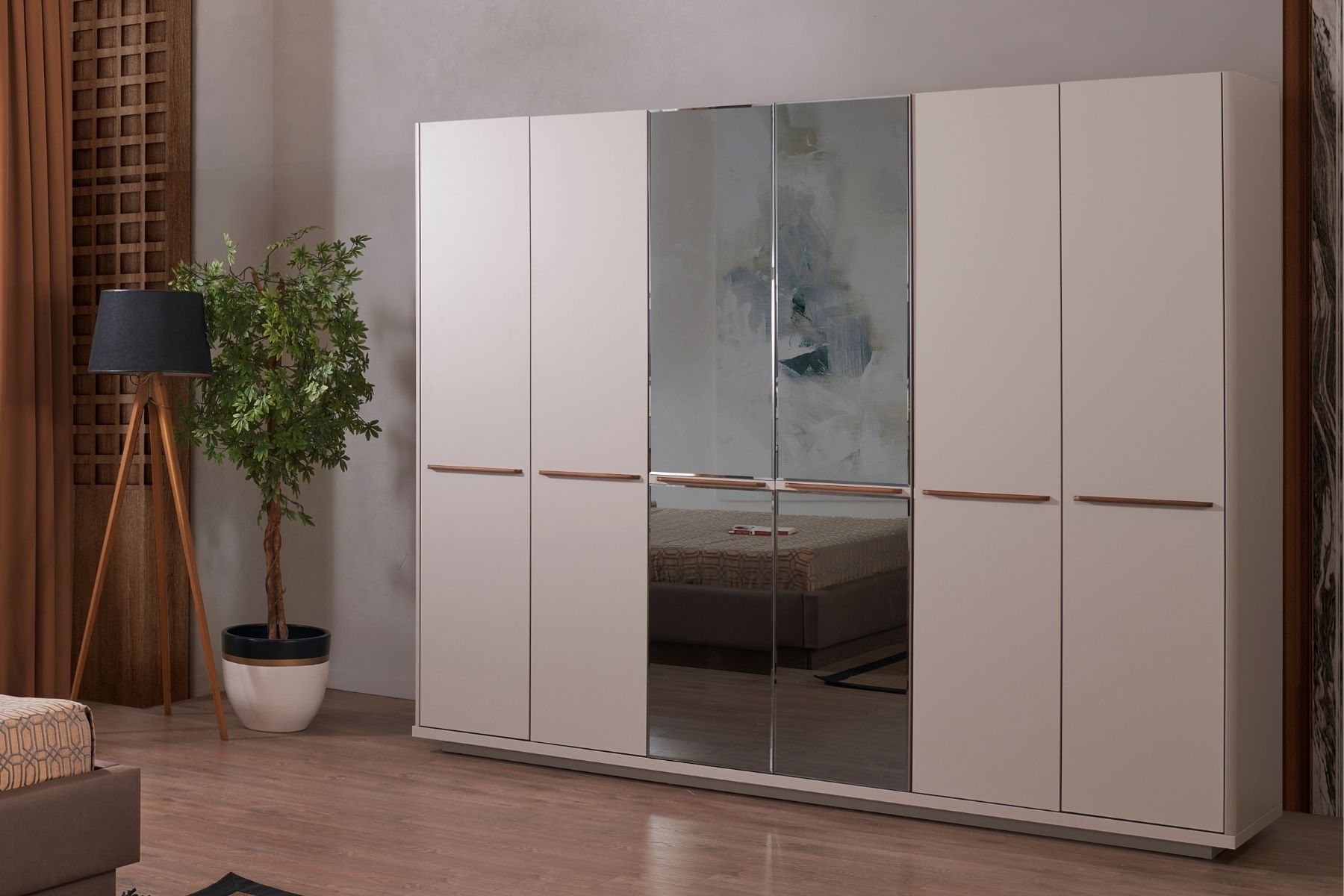 Zeta 6 Kapılı Aynalı Gardırop 