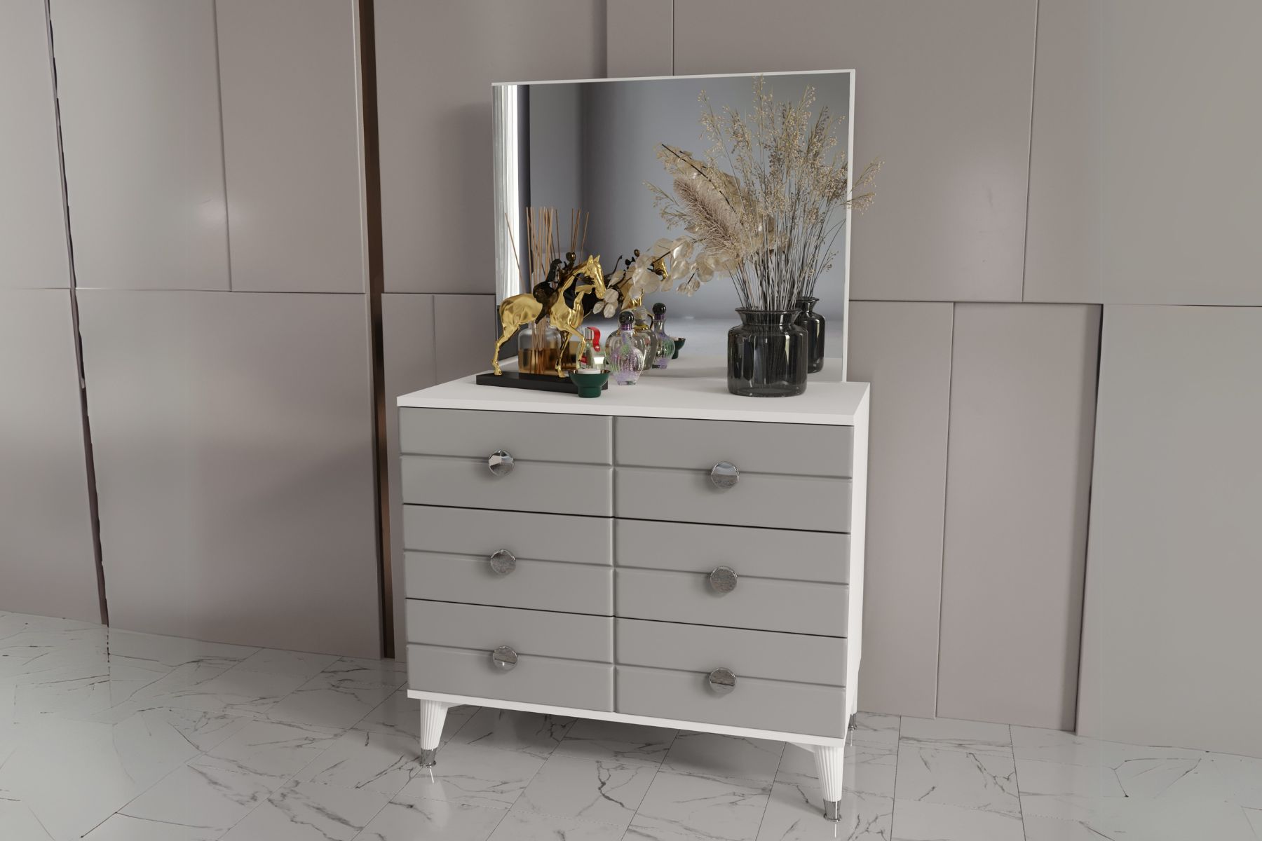 Tiron Grey Şifonyer Tiron Grey Şifonyer