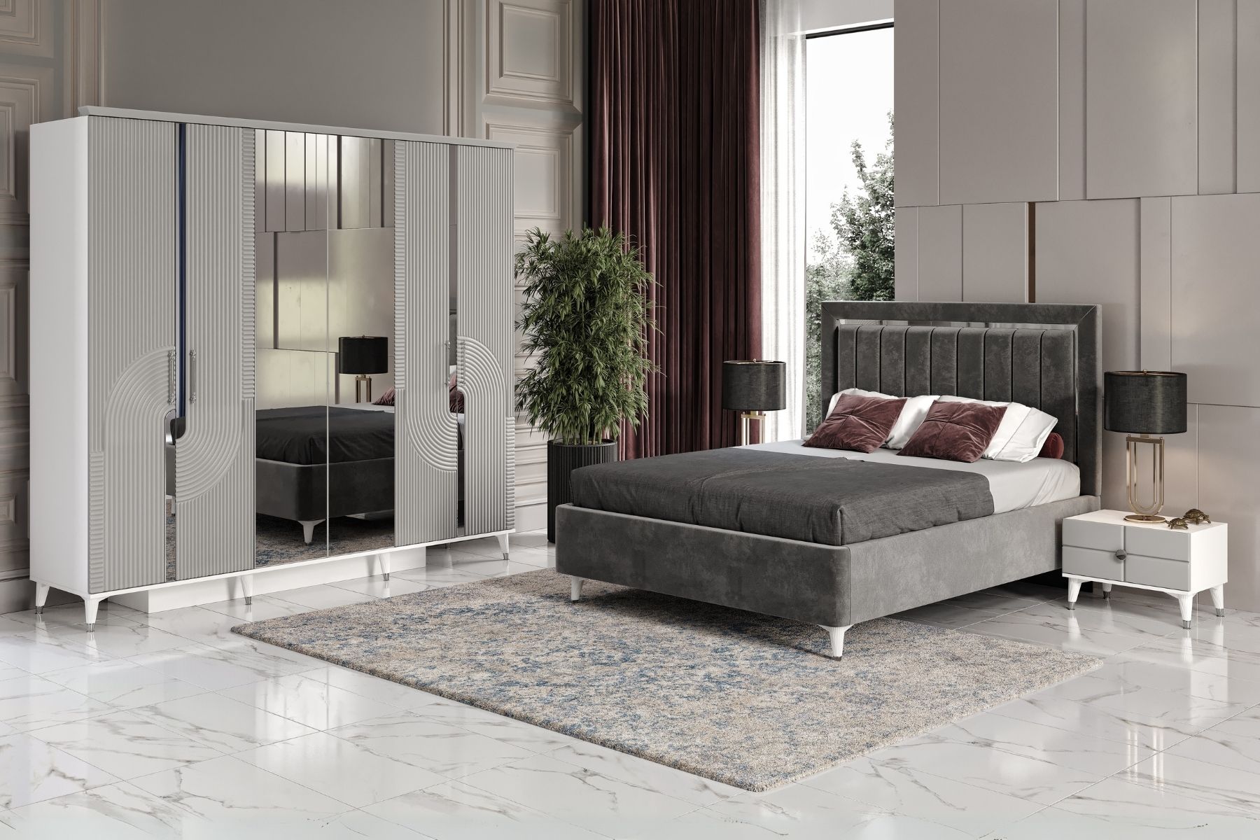 Tiron Grey Yatak Odası Takımı Tiron Grey Yatak Odası Takımı