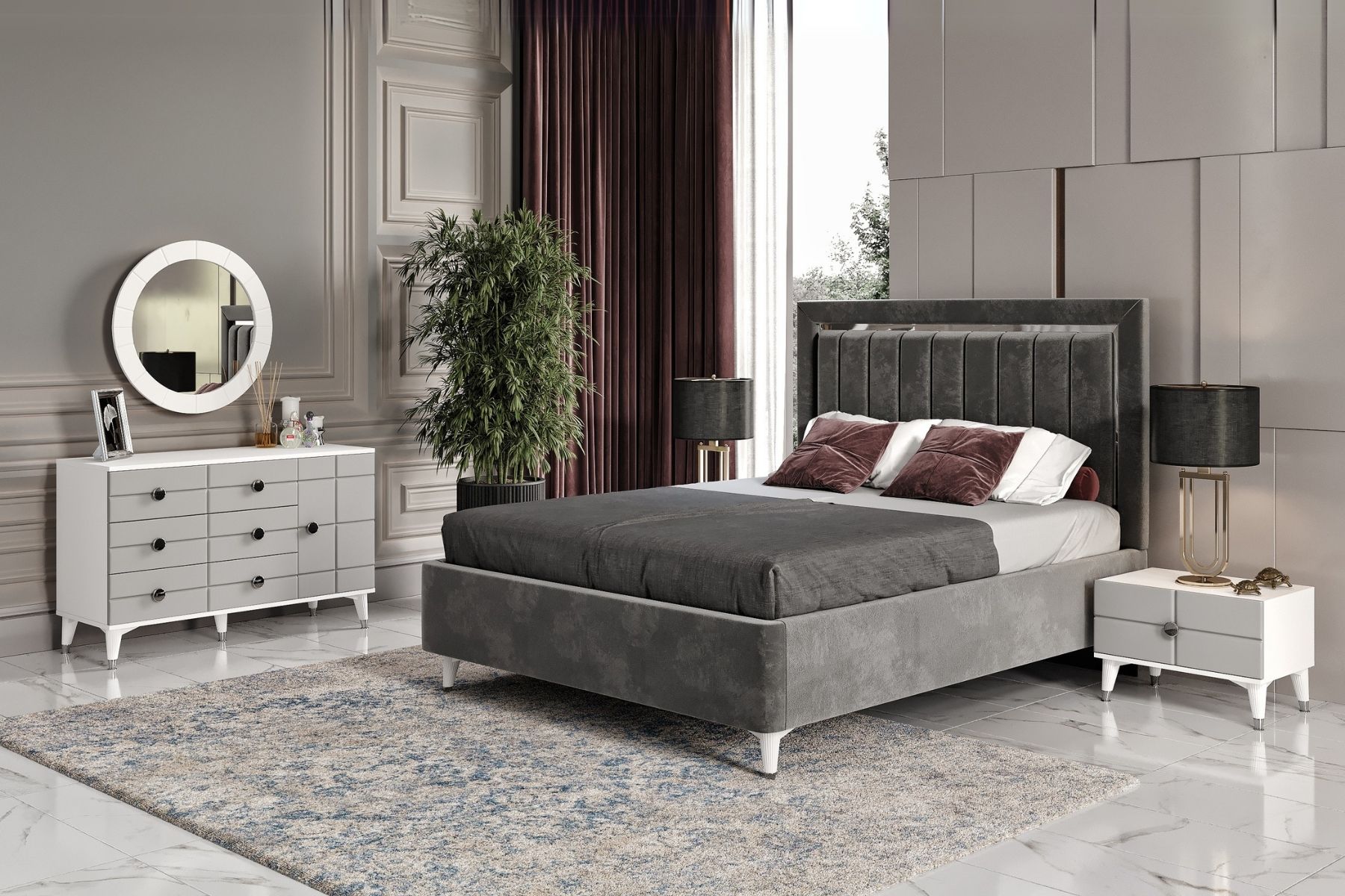 Tiron Grey Yatak Odası Takımı Tiron Grey Yatak Odası Takımı