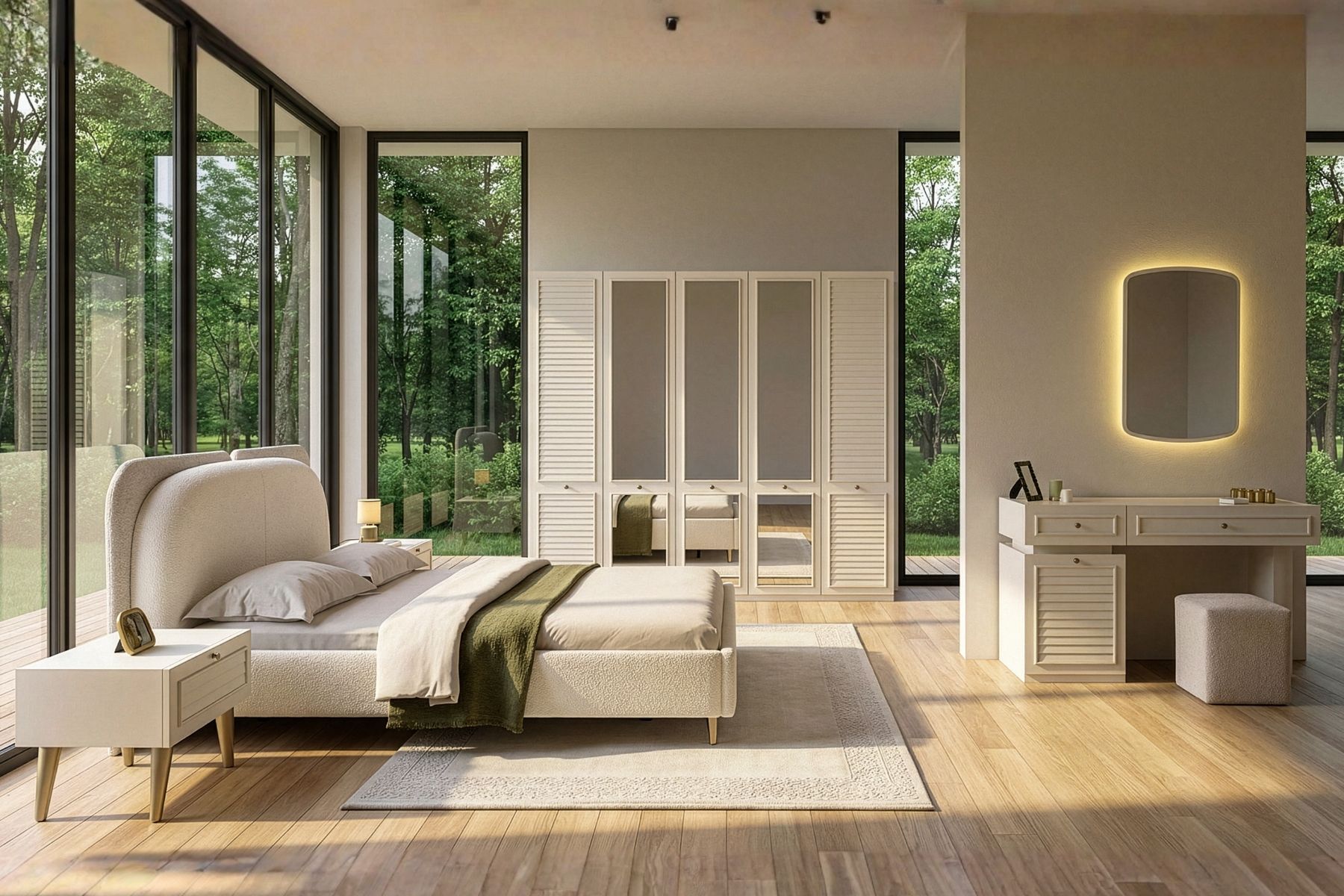 Hella 5 Kapılı 3 Aynalı Yatak Odası Takımı 