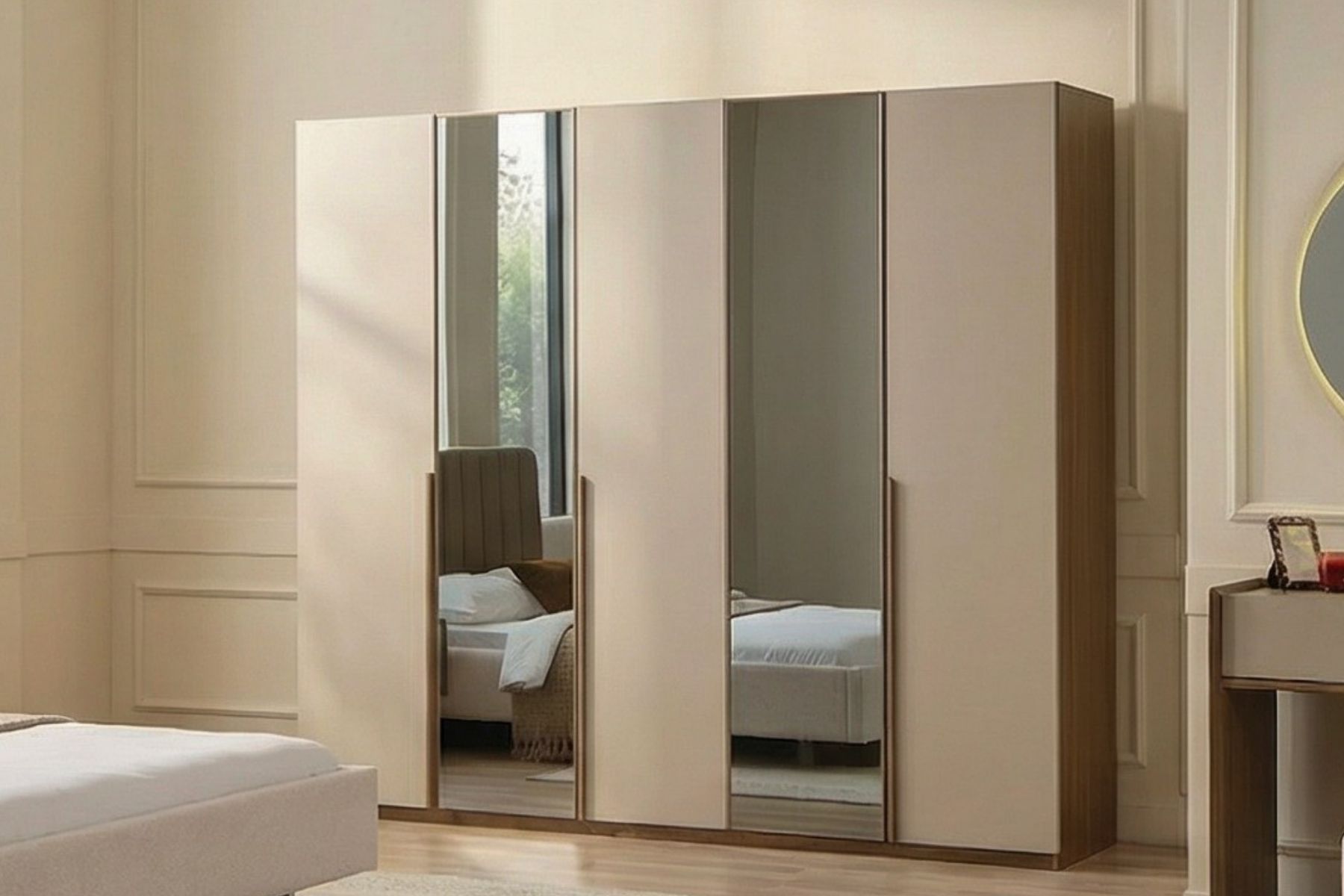 Vanta Orta Reflekte Camlı Gardırop