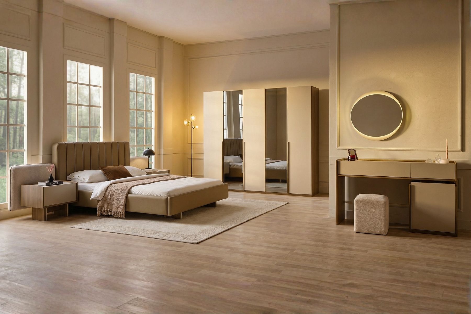 Vanta Deri Travesli Yatak Odası Takımı