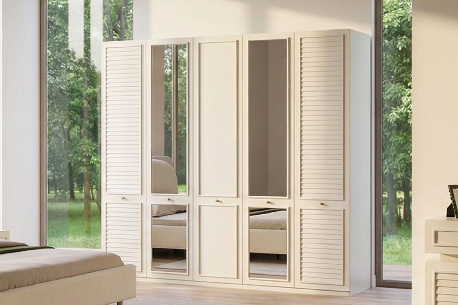 Hella 5 Kapılı 2 Aynalı Gardırop 