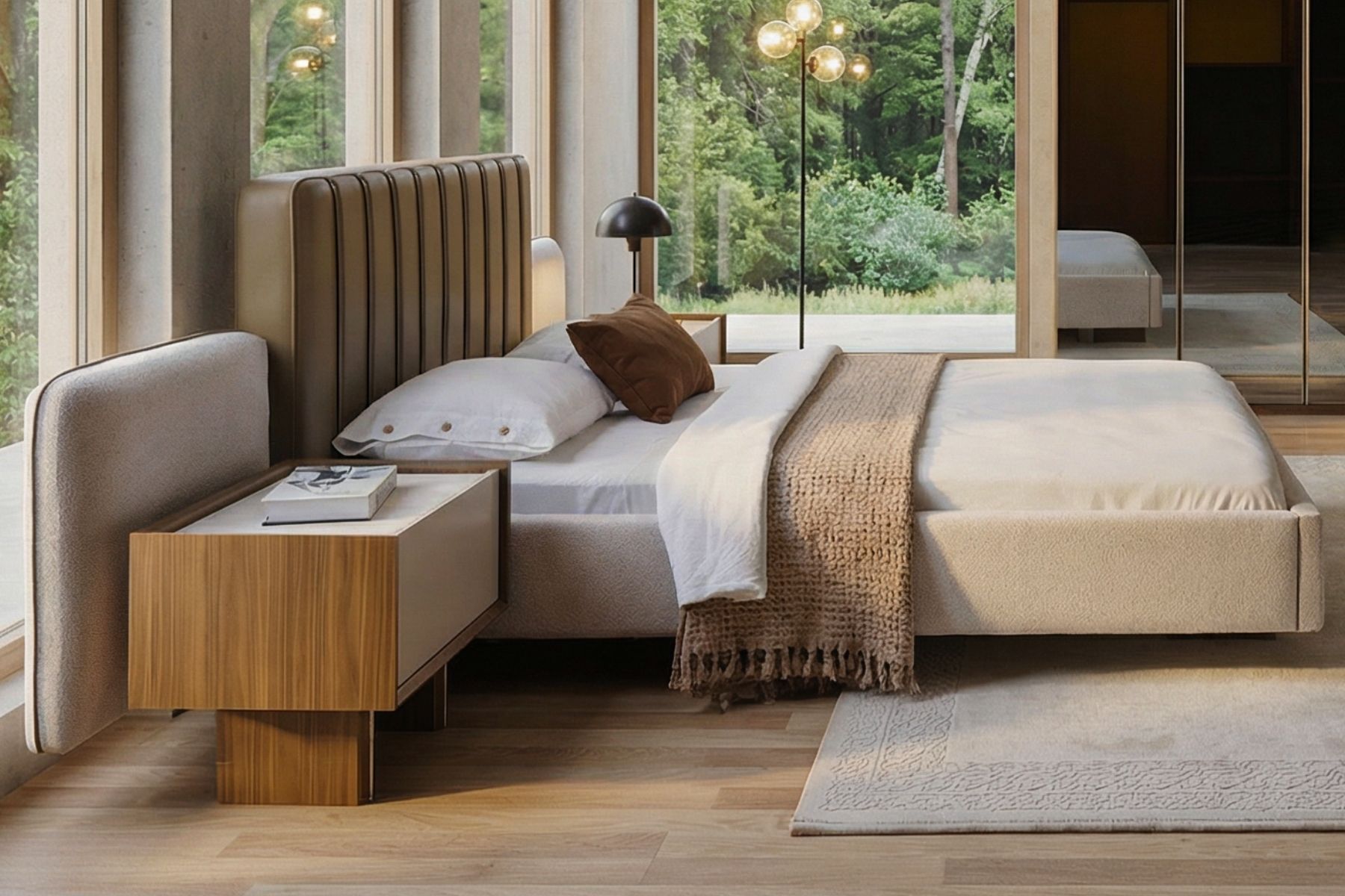 Vanta Reflekte Camlı Köşe Yatak Odası Takımı