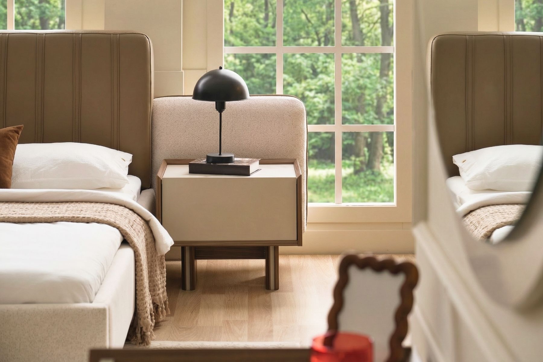 Vanta Reflekte Camlı Köşe Yatak Odası Takımı