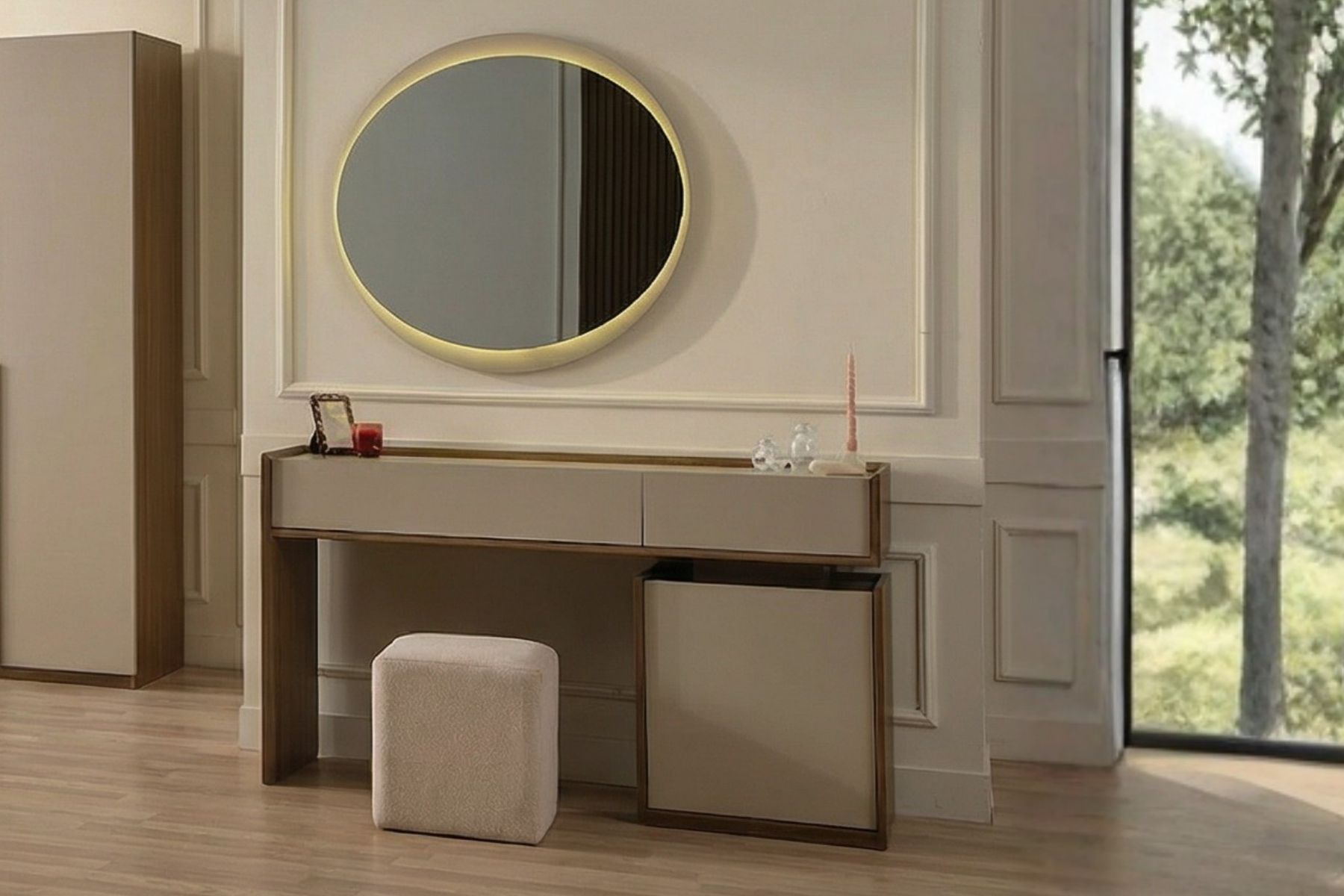 Vanta Reflekte Camlı Köşe Yatak Odası Takımı