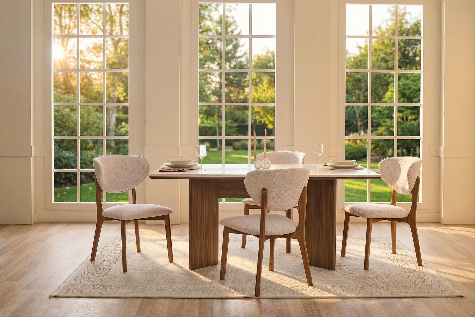 Vanta Reflekte Camlı Yemek Odası Takımı 