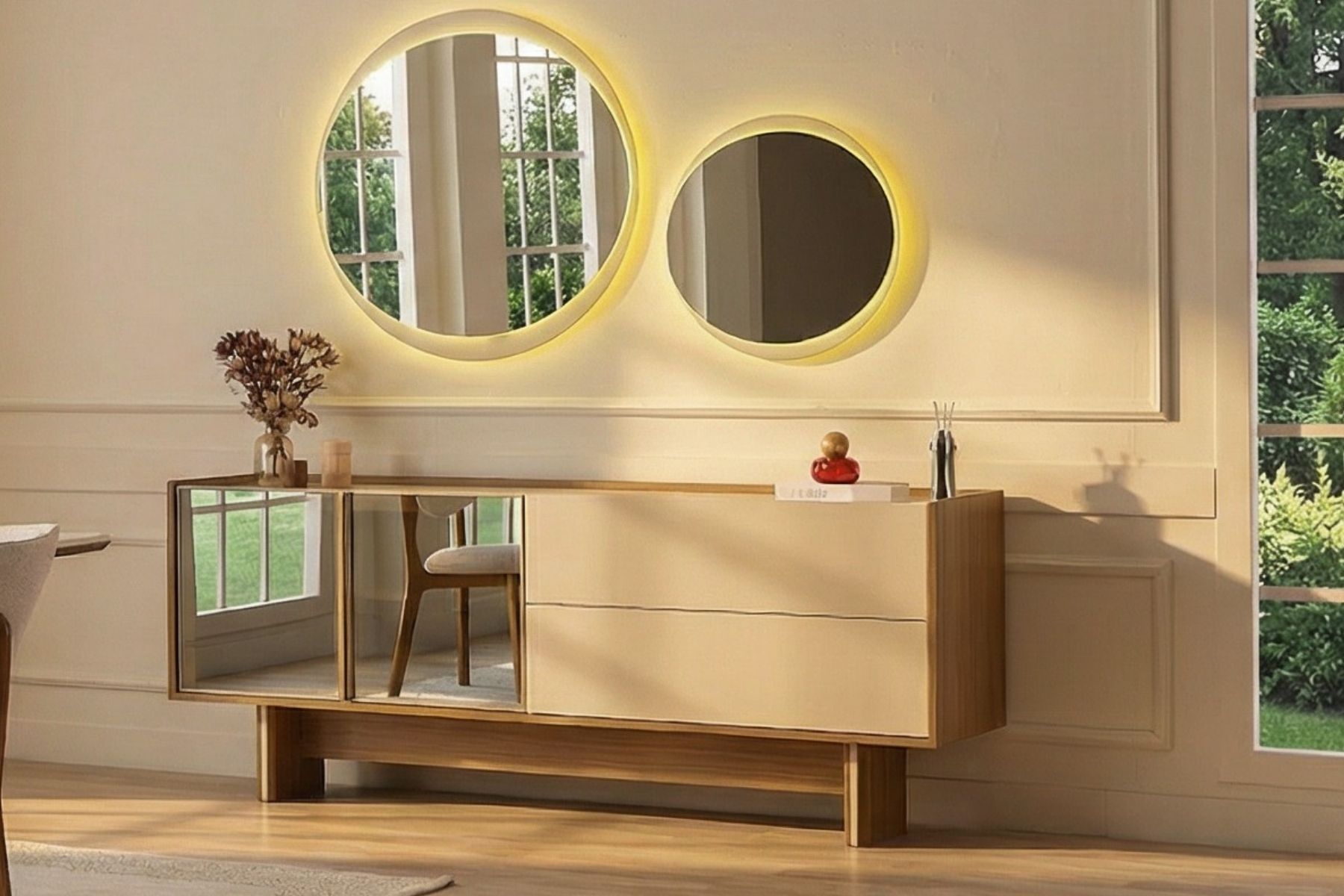 Vanta Reflekte Camlı Yemek Odası Takımı 