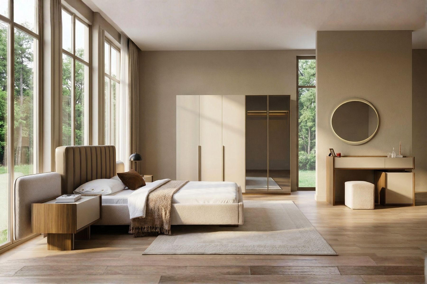 Vanta Sağ Reflekte Camlı Yatak Odası Takımı